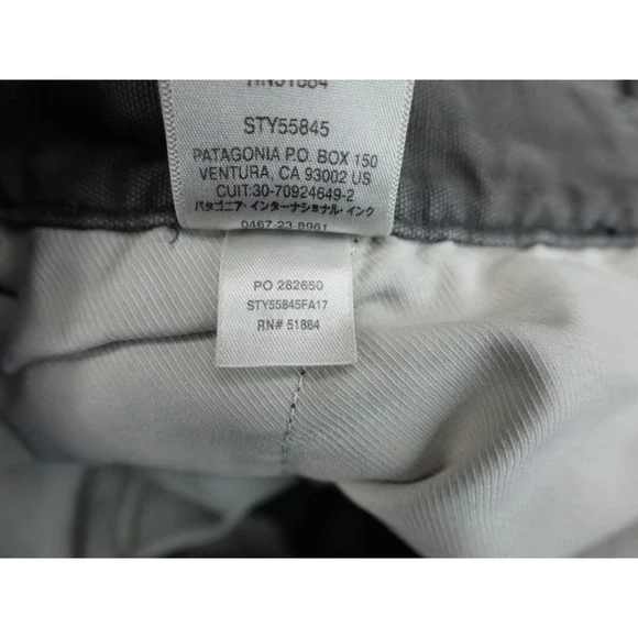 Patagonia Performance Straight Fit Pants Mens 34 Gray Canvas Chino Trousers